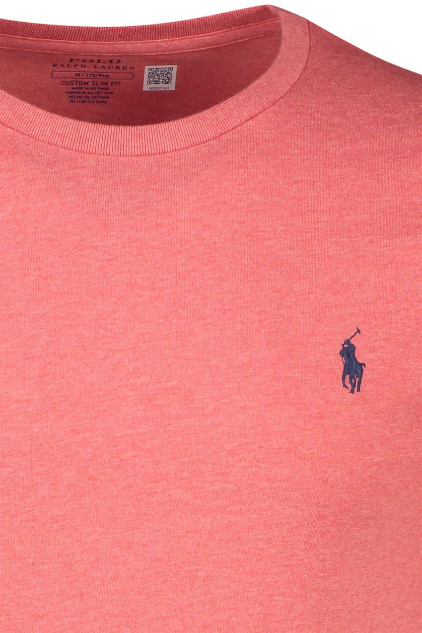 Polo Ralph Lauren t-shirt roze custom slim fit effen 100% katoen