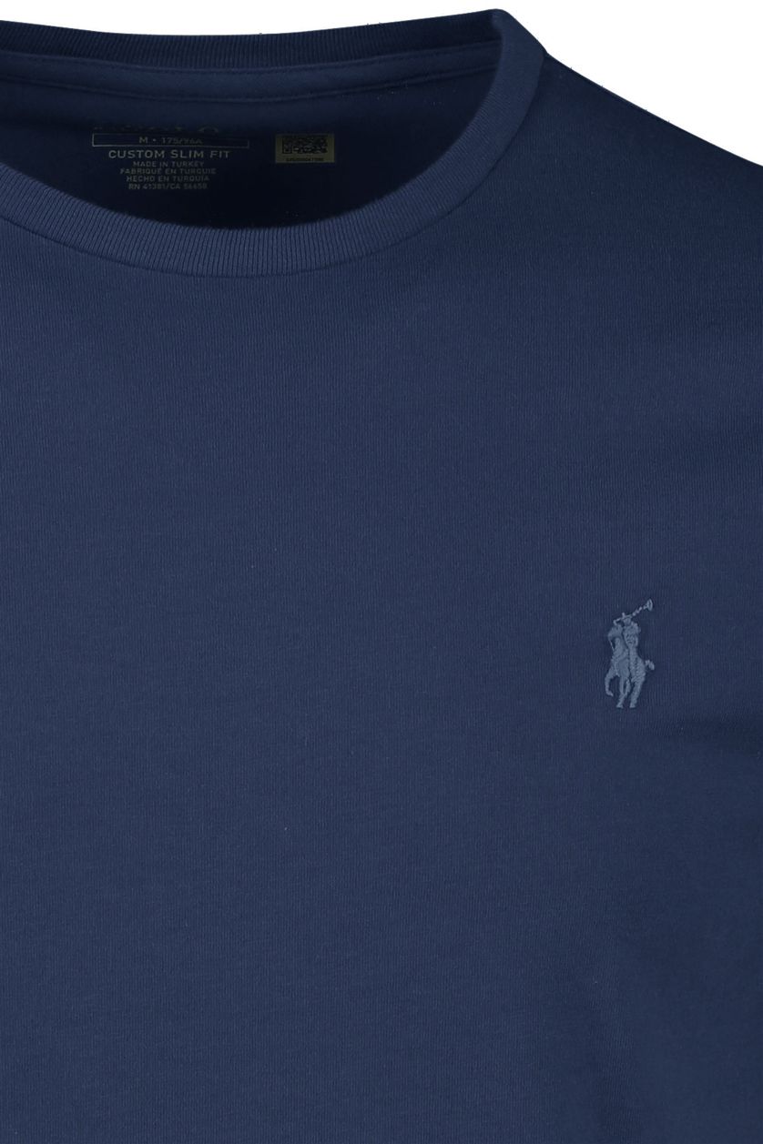 Polo Ralph Lauren t-shirt blauw custom slim fit normale fit katoen
