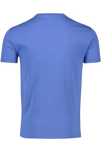 Polo Ralph Lauren t-shirt blauw ronde hals Custom Slim Fit 100% katoen