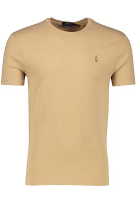 Polo Ralph Lauren Polo Ralph Lauren t-shirt bruin custom slim fit effen met logo