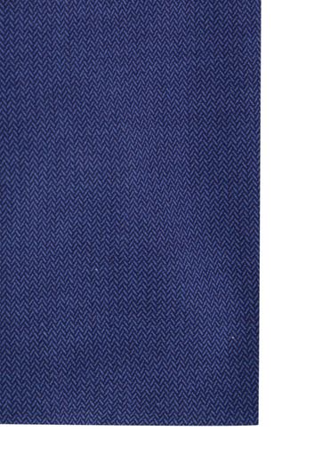 Olymp overhemd normale fit donkerblauw effen katoen