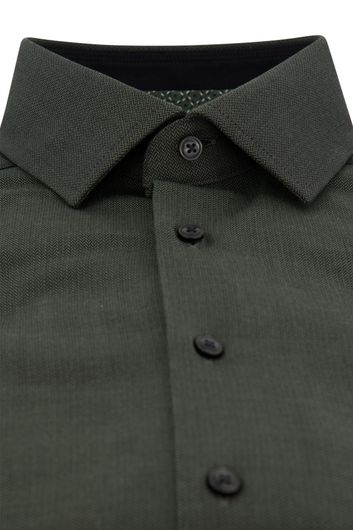 Olymp business overhemd normale fit groen geprint katoen