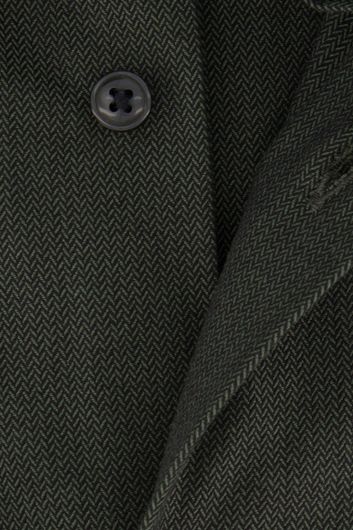 Olymp business overhemd normale fit groen geprint katoen