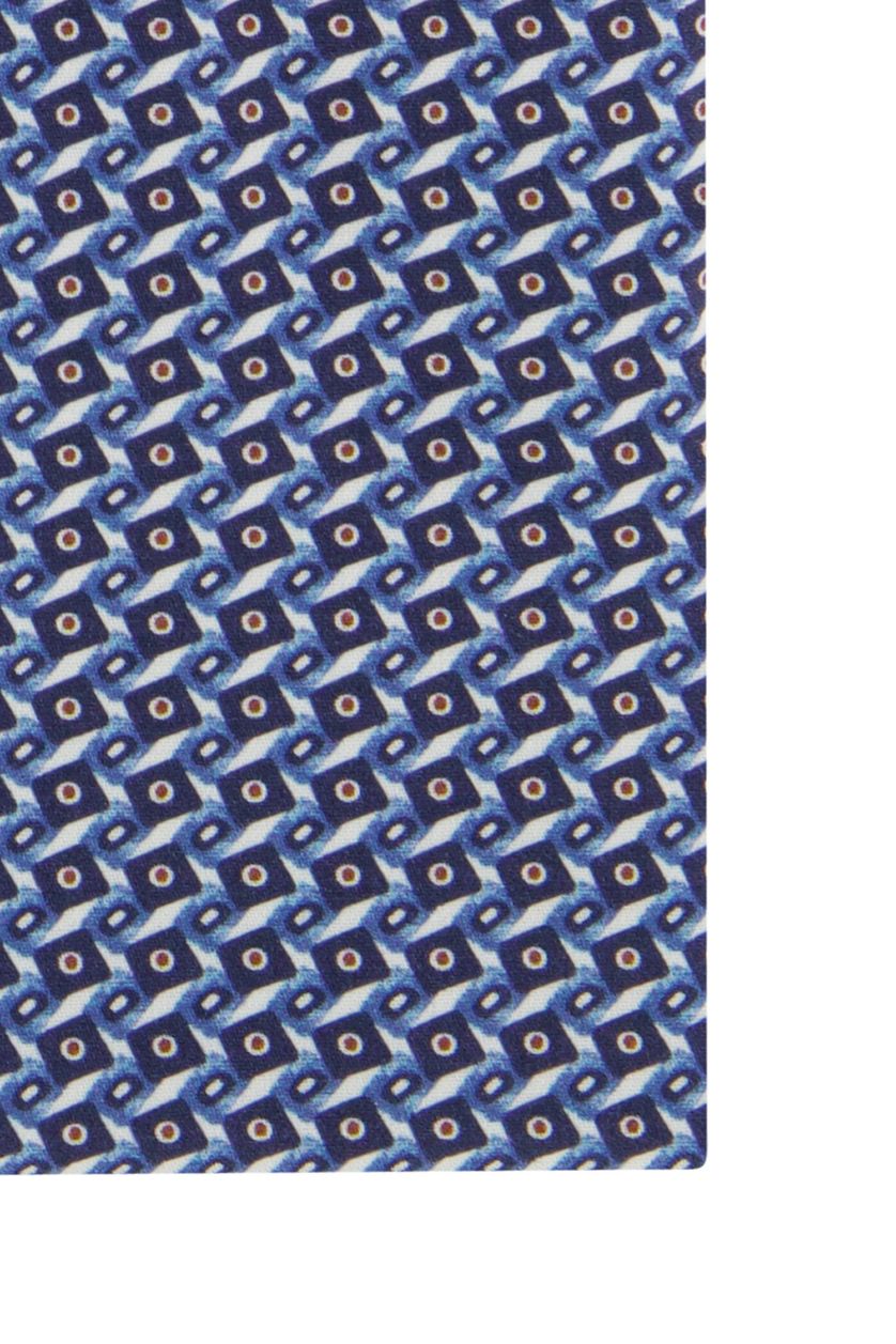 Olymp zakelijk overhemd mouwlengte 7 Level Five slim fit blauw geprint katoen