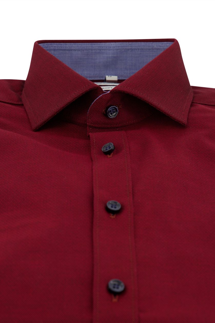 Rood Olymp business overhemd slim fit effen katoen