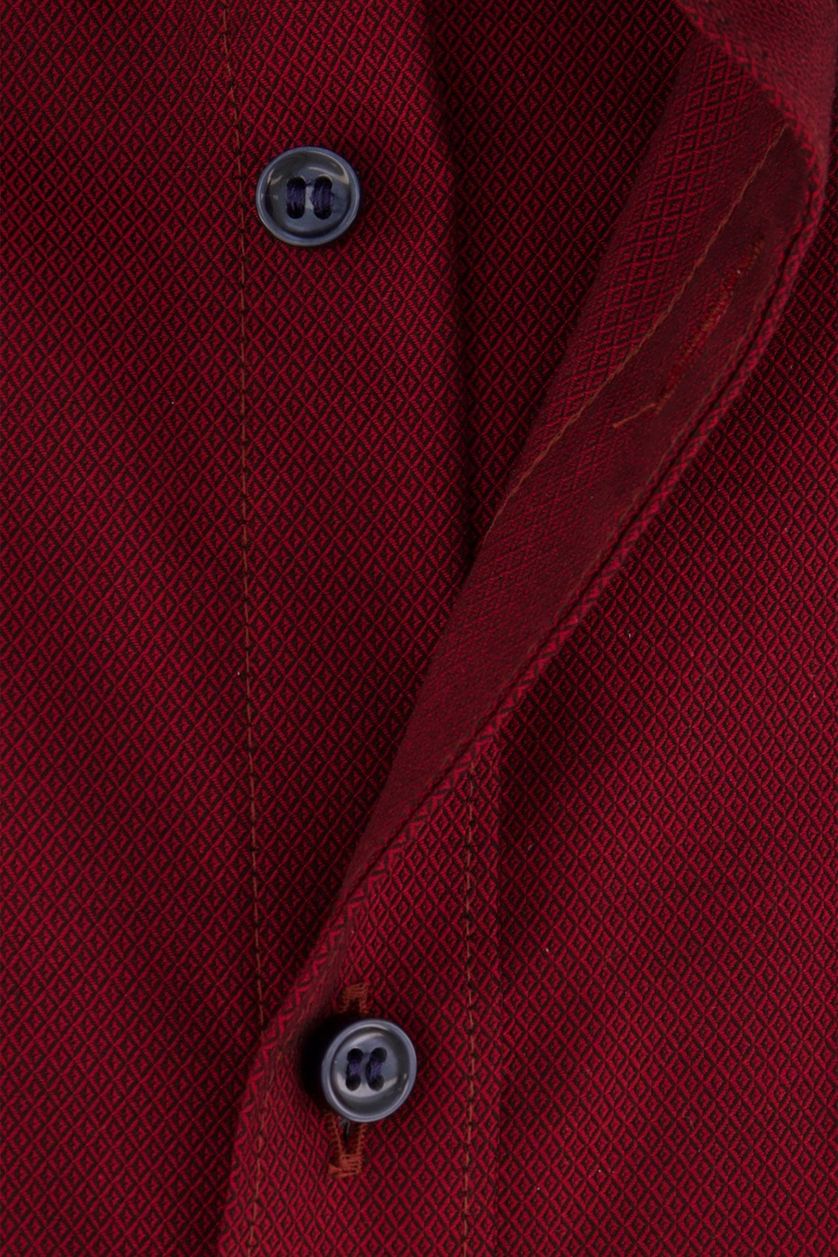 Rood Olymp business overhemd slim fit effen katoen