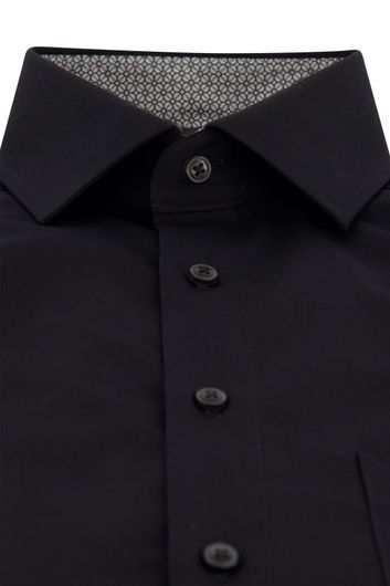 Olymp business overhemd normale fit zwart effen katoen