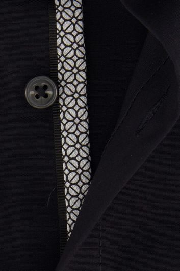 Olymp business overhemd katoen normale fit zwart effen