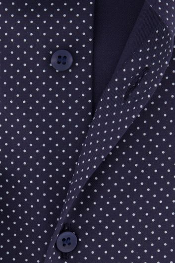 Olymp overhemd slim fit donkerblauw geprint katoen