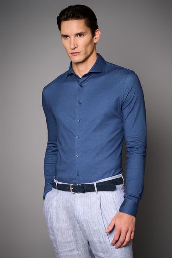 Desoto business overhemd slim fit blauw effen katoen