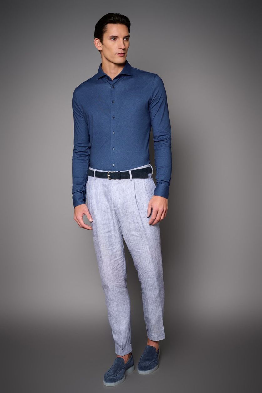 katoenen Desoto overhemd slim fit blauw