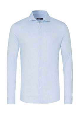 Desoto Desoto business overhemd slim fit geprint lichtblauw katoen