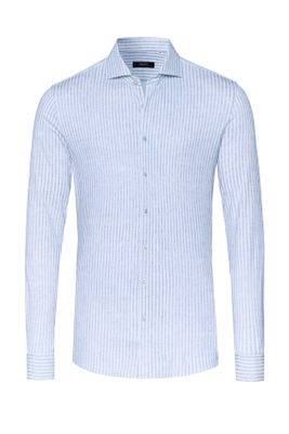 Desoto Desoto business overhemd slim fit lichtblauw gestreept katoen