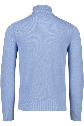Paul & Shark sweater half zip lichtblauw katoen