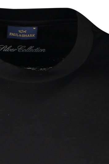 Paul & Shark t-shirt zwart silver collection katoen ronde hals