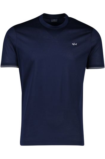 Paul & Shark t-shirt donkerblauw wit katoen 