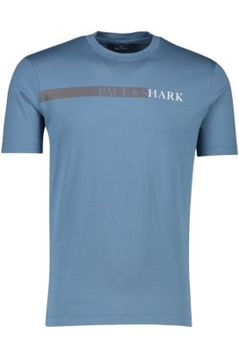 Paul & Shark Paul & Shark t-shirt blauw katoen met tekst