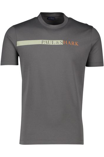 Paul & Shark t-shirt grijs katoen logo