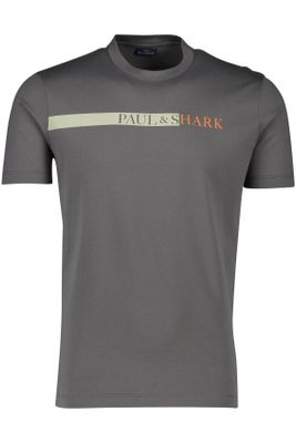 Paul & Shark Paul & Shark t-shirt grijs katoen logo
