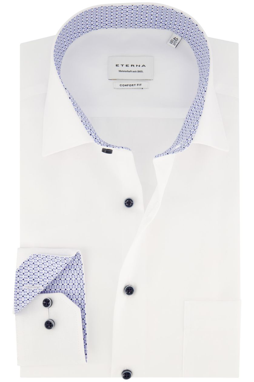 Eterna overhemd wit comfort fit strijkvrij
