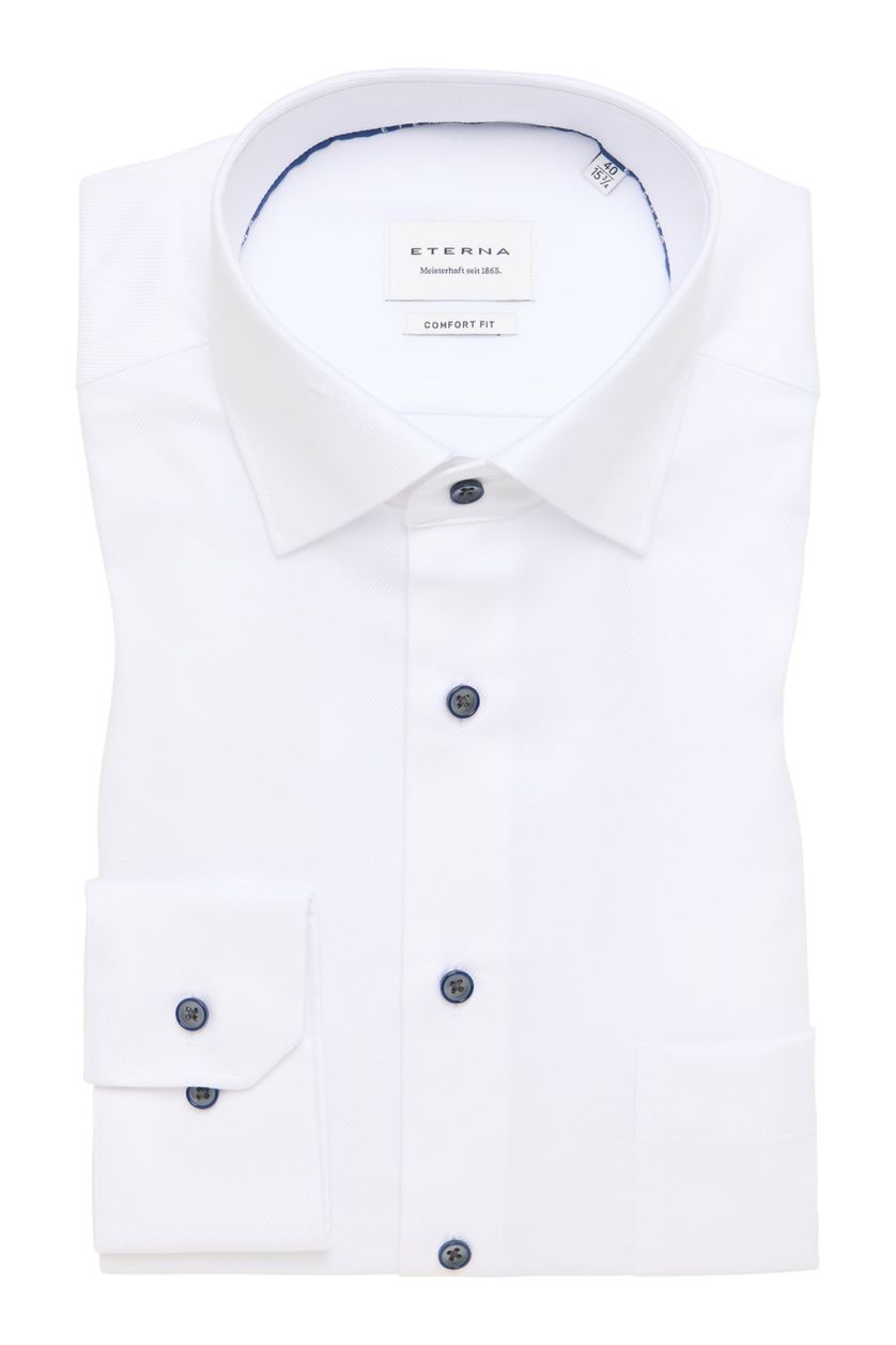katoenen Eterna business overhemd wijde fit wit
