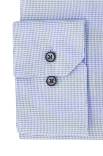Eterna overhemd strijkvrij lichtblauw geruit comfort fit katoen