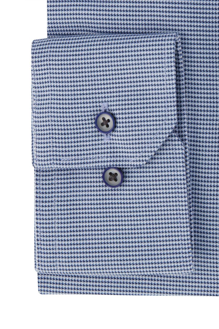 Eterna overhemd blauw strijkvrij comfort fit katoen 