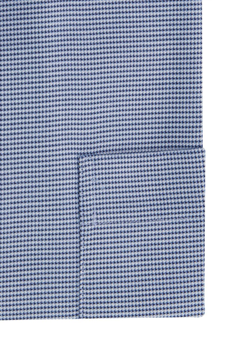 Eterna overhemd blauw strijkvrij comfort fit katoen 