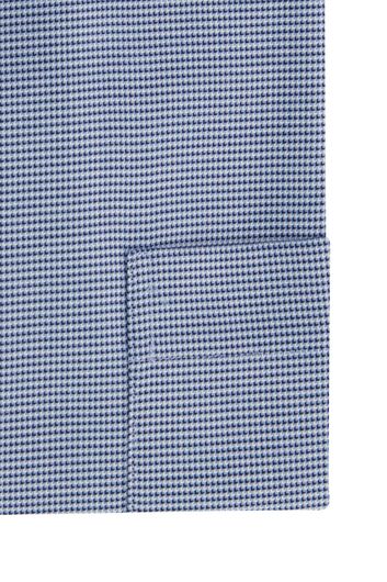 Eterna overhemd strijkvrij blauw geruit comfort fit katoen