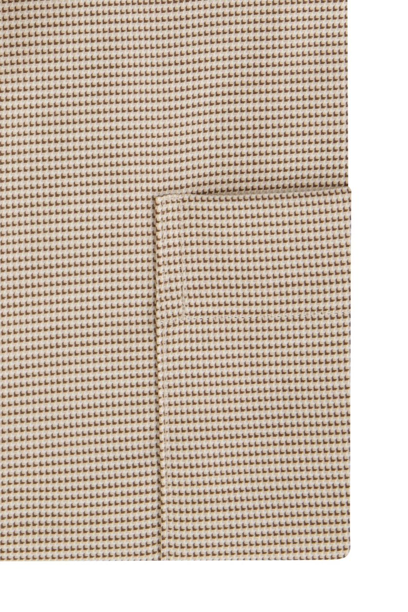 Eterna strijkvrij katoenen overhemd beige comfort fit