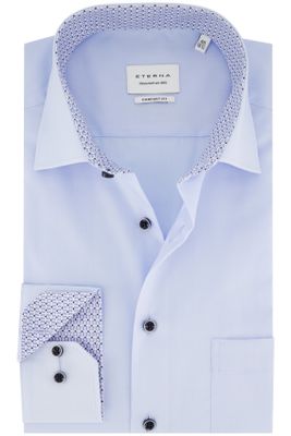 Eterna Eterna overhemd lichtblauw comfort fit strijkvrij