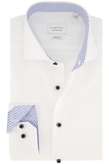 Eterna overhemd mouwlengte 7 modern fit wit katoen strijkvrij
