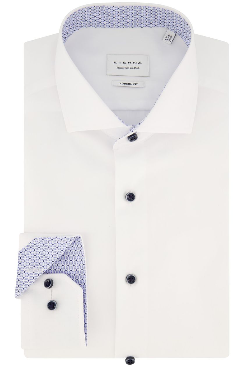 Eterna overhemd mouwlengte 7 strijkvrij modern fit wit katoen