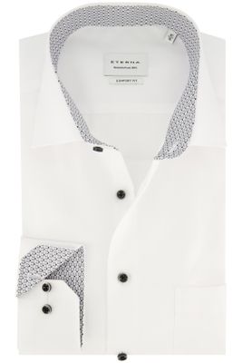 Eterna Eterna overhemd wit strijkvrij met borstzak
