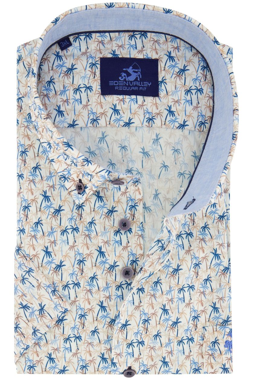 Eden Valley overhemd korte mouw blauw geprint