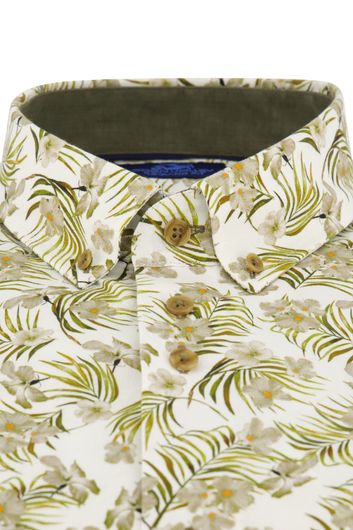 Eden Valley casual overhemd korte mouw wijde fit groen geprint