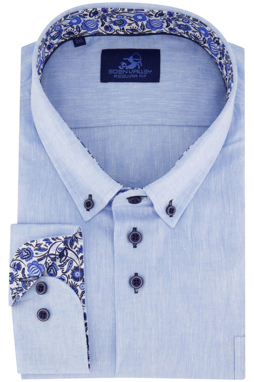 Eden Valley overhemd wijde fit lichtblauw linnen