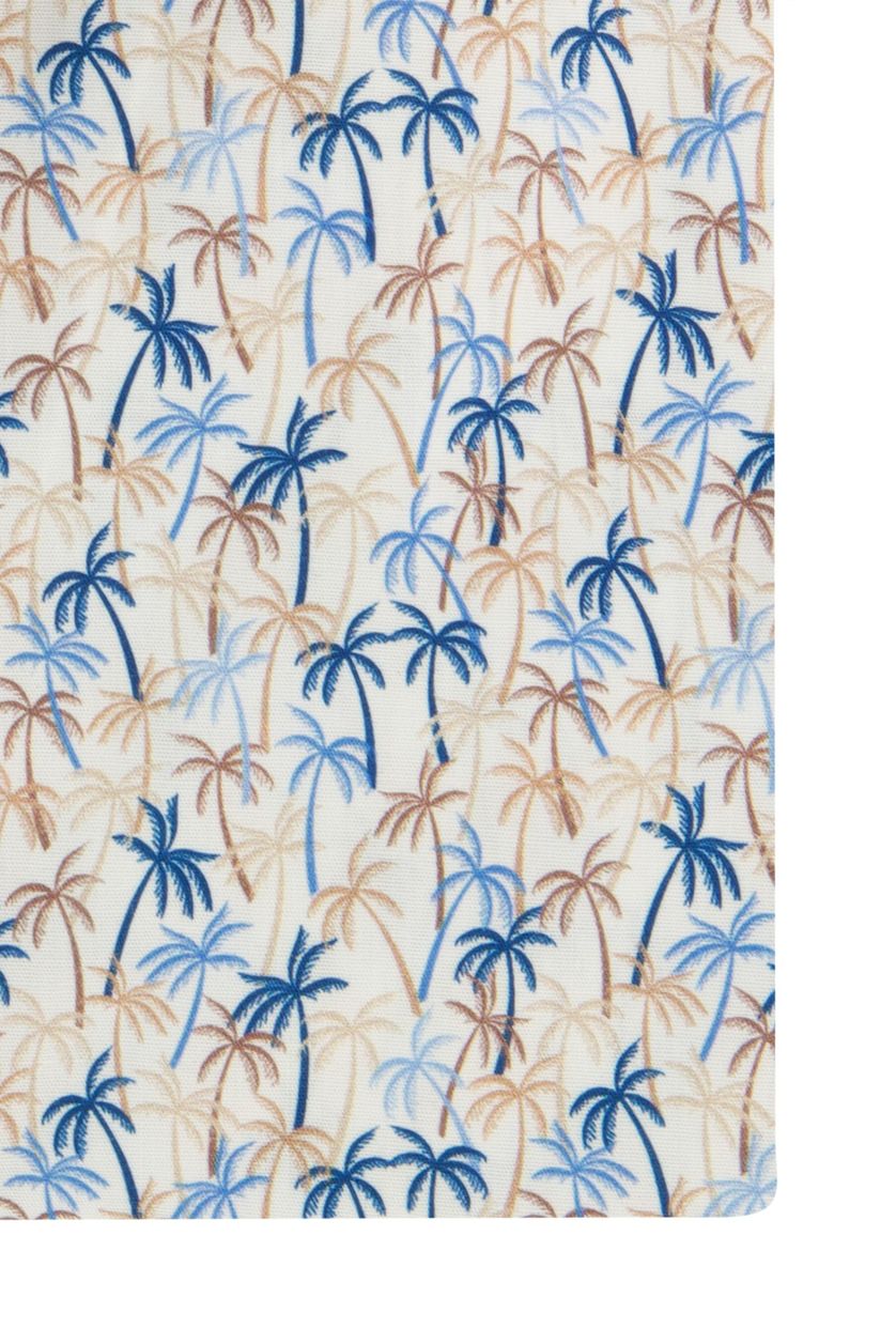 Eden Valley casual overhemd mouwlengte 7 normale fit beige palmbomen print katoen