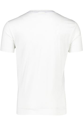 Gant t-shirt wit effen katoen ronde hals blauw logo