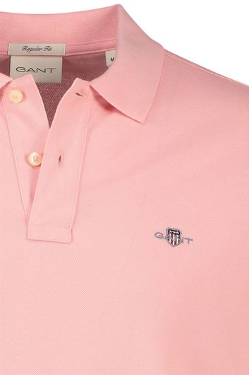 Gant polo 2-knoops regular fit roze katoen