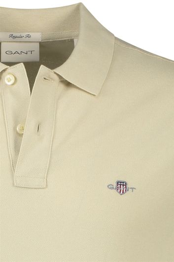 Gant polo regular fit beige katoen 2-knoops