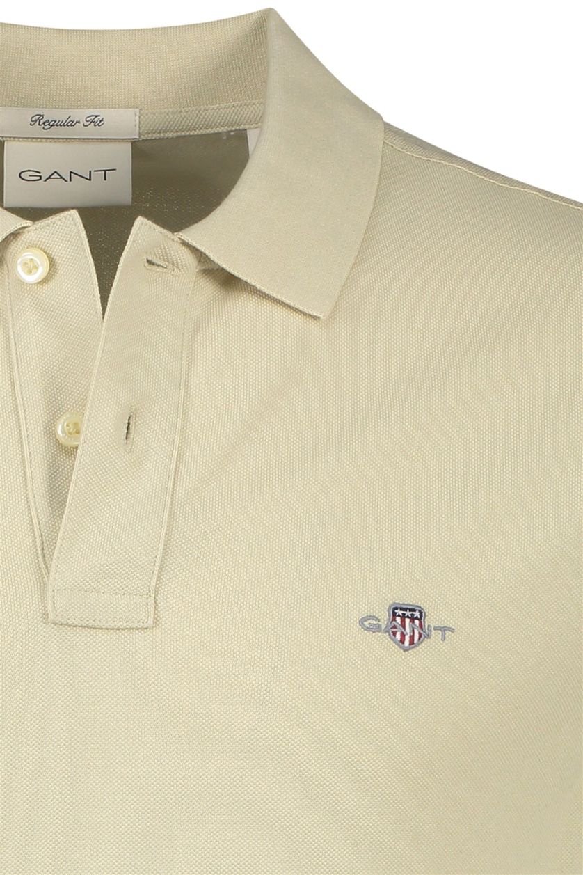 Gant regular fit polo 2-knoops beige katoen