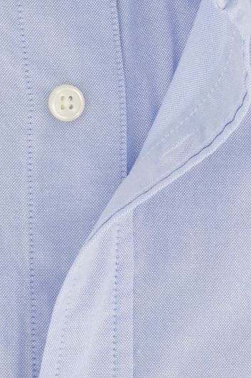 Gant casual overhemd korte mouw normale fit lichtblauw effen katoen