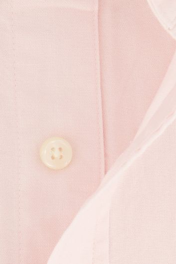 Gant casual overhemd korte mouw normale fit roze effen katoen