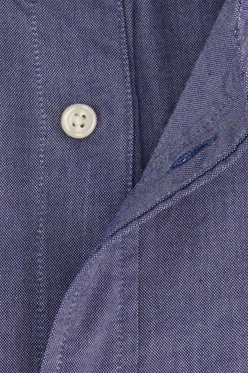 Gant casual overhemd korte mouw normale fit blauw effen katoen