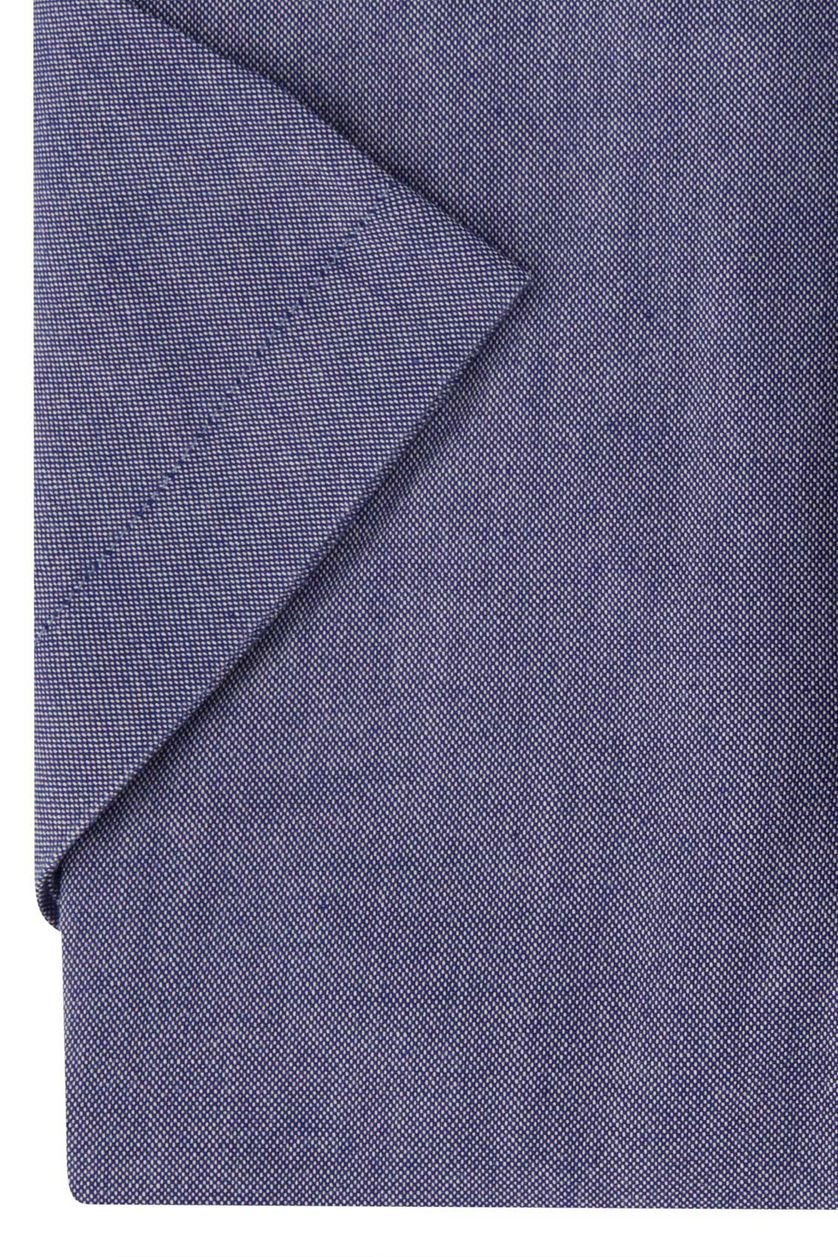 Katoenen Gant overhemd korte mouw effen blauw normale fit