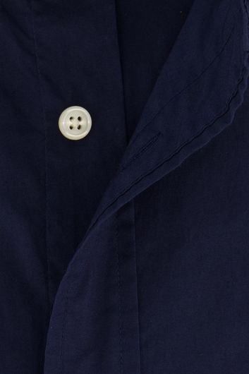 Gant overhemd korte mouw effen donkerblauw normale fit katoen
