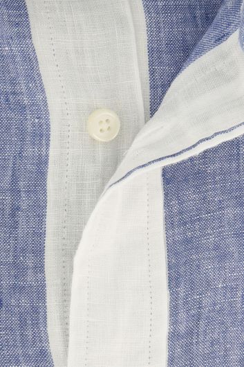 Gant casual overhemd blauw wit gestreept linnen