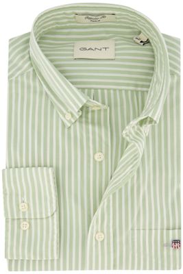 Gant Gant casual overhemd normale fit groen gestreept katoen