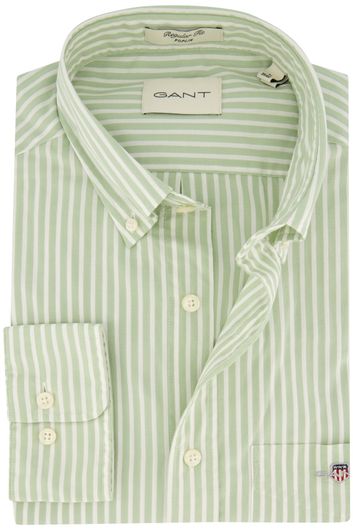 Gant overhemd regular fit katoen groen gestreept